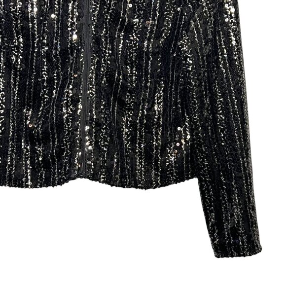Christian Siriano Sequins Occasion Event NYE Bling Zip Jacket Party Medium - Picture 3 of 14